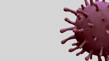 Üç boyutlu illüstrasyon. Coronavirus salgını solunum sistemini etkiliyor. Covid 19 tipi bir grip virüsü. Tehlikeli bir grip olarak görülüyor. Hastalık hücrelerinde salgın hastalık riski kavramı.
