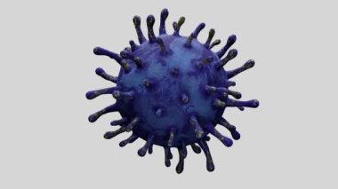 Üç boyutlu illüstrasyon. Coronavirus salgını solunum sistemini etkiliyor. Covid 19 tipi bir grip virüsü. Tehlikeli bir grip olarak görülüyor. Hastalık hücrelerinde salgın hastalık riski kavramı.