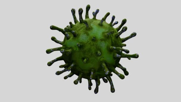 Illustrasjon Influensa Coronavirus Flytende Fluidmikroskopisk Syn Patogen Som Angriper Luftveiene – stockvideo