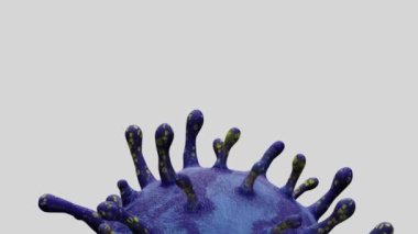 Üç boyutlu illüstrasyon. Coronavirus salgını solunum sistemini etkiliyor. Covid 19 tipi bir grip virüsü. Tehlikeli bir grip olarak görülüyor. Hastalık hücrelerinde salgın hastalık riski kavramı.