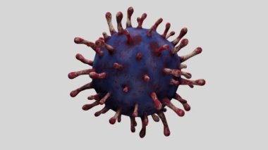 Üç boyutlu illüstrasyon. Coronavirus salgını solunum sistemini etkiliyor. Covid 19 tipi bir grip virüsü. Tehlikeli bir grip olarak görülüyor. Hastalık hücrelerinde salgın hastalık riski kavramı.