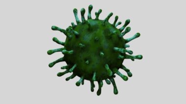 Üç boyutlu illüstrasyon. Coronavirus salgını solunum sistemini etkiliyor. Covid 19 tipi bir grip virüsü. Tehlikeli bir grip olarak görülüyor. Hastalık hücrelerinde salgın hastalık riski kavramı.