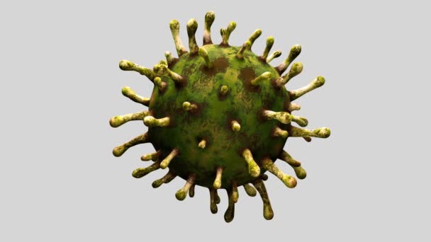 Illustration Grippe Coronavirus Schwebt Flüssiger Mikroskopischer Ansicht Ein Erreger Der — Stockvideo