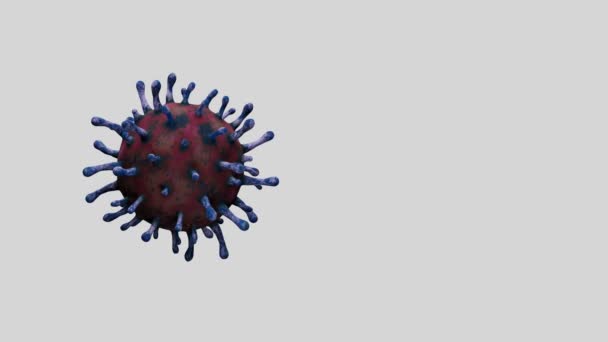 Sıvı Mikroskobik Görüşte Yüzen Boyutlu Grip Koronavirüsü Solunum Yoluna Saldıran — Stok video