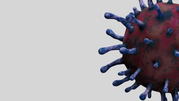 Иллюстрация Вспышка Коронавируса Заражает Дыхательную Систему Грипп Типа Covid Вирусный — стоковое видео