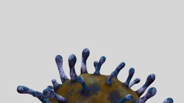 Ilustração Gripe Coronavírus Flutuando Visão Microscópica Fluido Patógeno Que Ataca — Vídeo de Stock