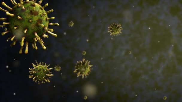 Boyutlu Illüstrasyon Coronavirus Salgını Solunum Sistemini Etkiliyor Covid Tipi Bir — Stok video