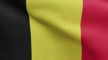 3 boyutlu Belçika bayrağı rüzgarda dalgalanıyor. Belçika afişini kapat, yumuşak ve pürüzsüz ipek. Kumaş kumaş dokusu, Asteğmen. Bunu ulusal gün ve ülke etkinlikleri için kullan - Dan