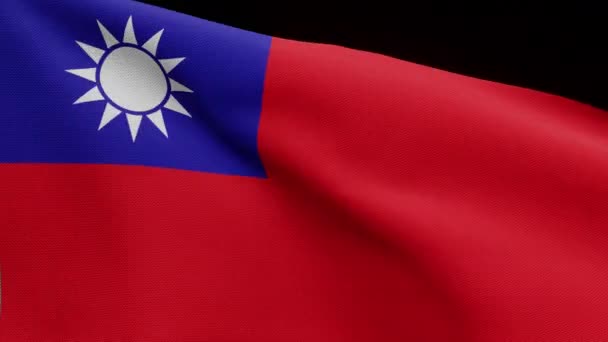 Illustrazione Canale Alfa Bandiera Taiwanese Sventola Nel Vento Taiwan Banner — Video Stock