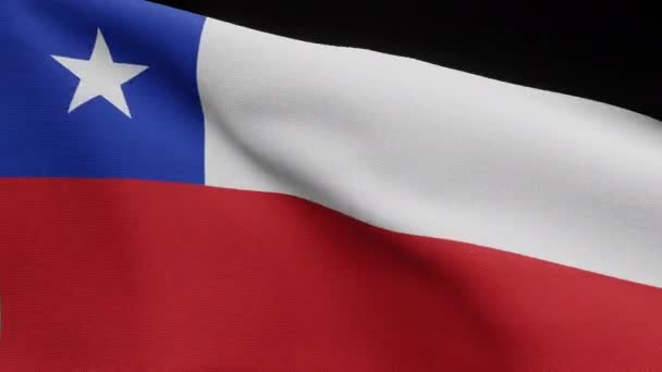Ilustración Canal Alfa Bandera Chilena Ondeando Viento Banner Chile Soplado — Vídeo de stock