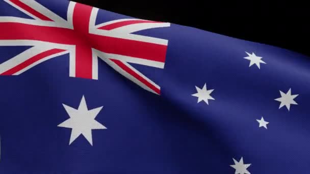 Illustration Alpha Channel Australian Flag Waving Wind Australia Banner Blowing — Stock Video