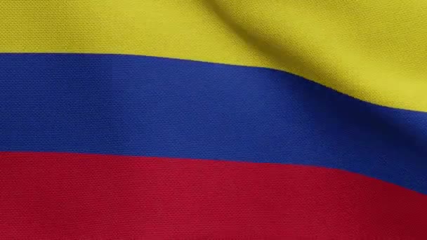 Ilustracja Kolumbijska Flaga Machająca Wiatrem Zbliżenie Kolumbia Baner Dmuchanie Miękki — Wideo stockowe