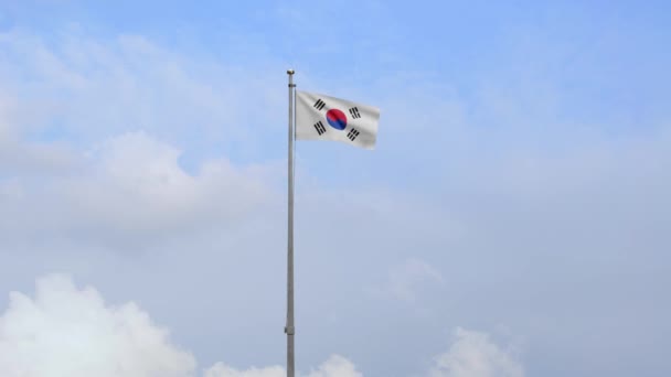 Ilustración Bandera Coreana Ondeando Con Viento Bandera Corea Del Sur — Vídeo de stock