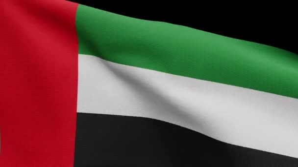 Illustration Alpha Channel United Arab Emirates Flag Waving Wind Uae — Stock Video