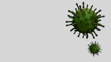 Üç boyutlu illüstrasyon. Coronavirus salgını solunum sistemini etkiliyor. Covid 19 tipi bir grip virüsü. Tehlikeli bir grip olarak görülüyor. Hastalık hücrelerinde salgın hastalık riski kavramı.