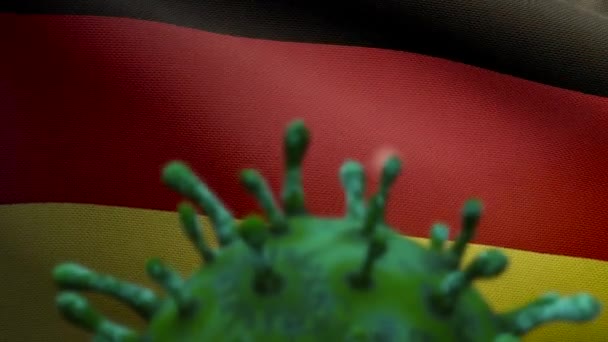 Illusztráció Német Zászló Integetett Coronavirus Járvány Fertőző Légzőrendszer Veszélyes Influenza — Stock videók