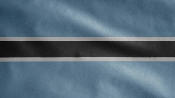 Bandera Botswana Ondeando Viento Primer Plano Tswana Banner Soplado Suave — Foto de Stock