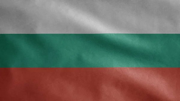 Bulgariska Flaggan Viftar Vinden Närbild Bulgarien Banner Blåser Mjuk Och — Stockfoto