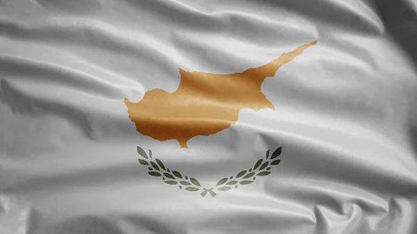 Bandiera Cipriota Sventola Nel Vento Primo Piano Cipro Banner Che — Foto Stock