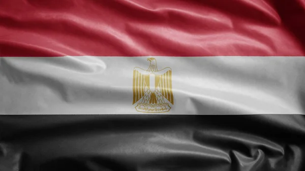 Egyptische Vlag Wapperend Wind Close Van Egypte Spandoek Blazen Zacht — Stockfoto