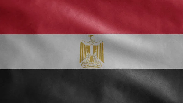 Ägyptische Flagge Weht Wind Nahaufnahme Von Ägypten Banner Weht Weiche — Stockfoto