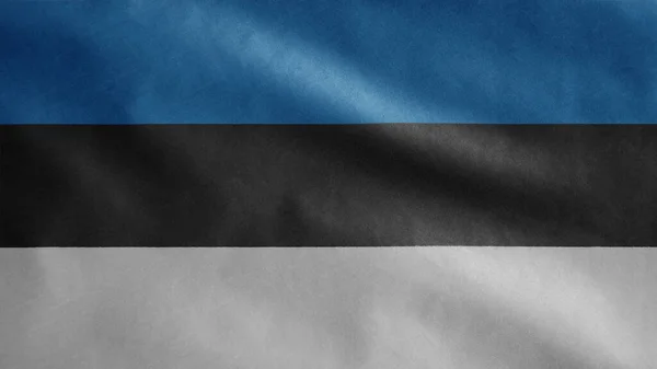 Drapeau Estonien Agitant Vent Gros Plan Bannière Estonie Soufflant Soie — Photo