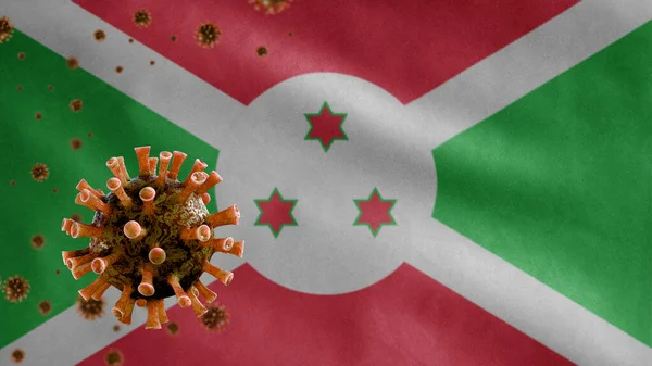 Burundian Flag Waving Coronavirus 2019 Ncov Concept Asian Outbreak Burundi — Stock Photo, Image