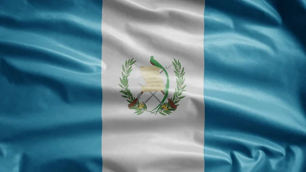 Guatemalan Flag Waving Wind Close Guatemala Banner Blowing Soft Smooth — Stock Photo, Image