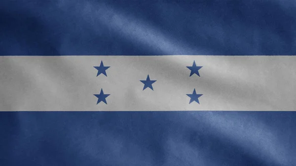 Bandeira Hondurenha Acenando Vento Close Honduras Bandeira Soprando Seda Macia — Fotografia de Stock