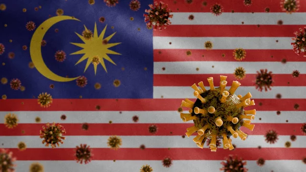 말레이시아 코로나 바이러스 Flu Coronavirus 호흡기를 공격하는 병원균이다 말레이시아 세계적으로 — 스톡 사진