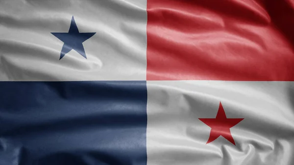Панами Махають Вітрі Прапором Закріплення Панамського Прапора Який Гладенький Шовк — стокове фото