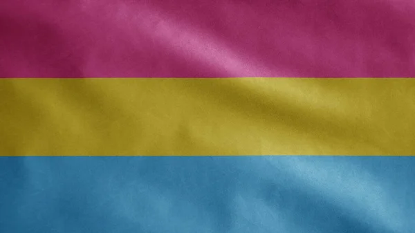 Пансексуальный Флаг Размахивающий Ветру Закрыть Пансексуальное Полотенце Мягкий Гладкий Шелк — стоковое фото