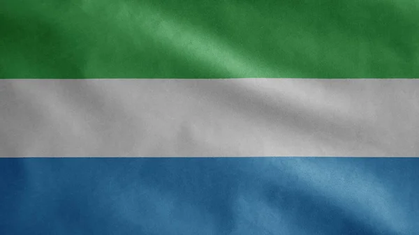 Sierra Leone Flagge Weht Wind Großaufnahme Des Salone Banner Weht — Stockfoto