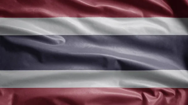 Bandiera Thailandese Sventola Nel Vento Primo Piano Dello Striscione Thailandia — Foto Stock