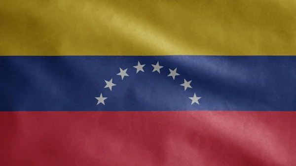 Venezuelan Flag Waving Wind Close Venezuela Banner Blowing Soft Smooth — Stock Photo, Image