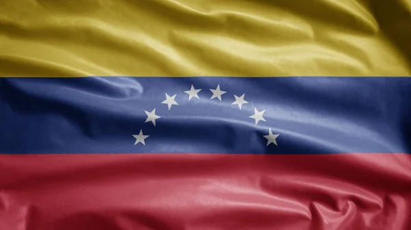 Venezuelan Flag Waving Wind Close Venezuela Banner Blowing Soft Smooth — Stock Photo, Image