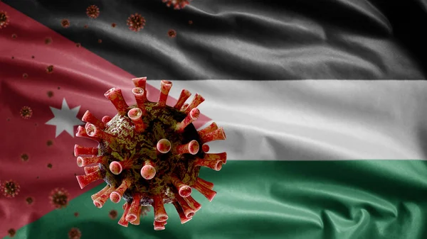 Jordan Flag Waving Coronavirus 2019 Ncov Concept Asian Outbreak Jordania — Stock Photo, Image