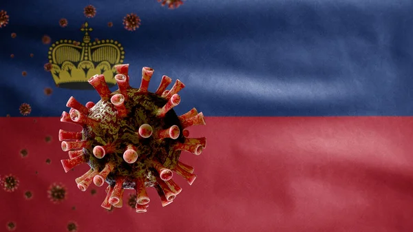 Drapeau Identification Concept Ncov Coronavirus 2019 Éclosion Asiatique Liechtenstein Coronavirus — Photo