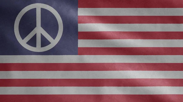 Abd Barış Bayrağı Rüzgarla Dalgalanıyor Yumuşak Pürüzsüz Ipek Amerikan Bayrağını — Stok fotoğraf
