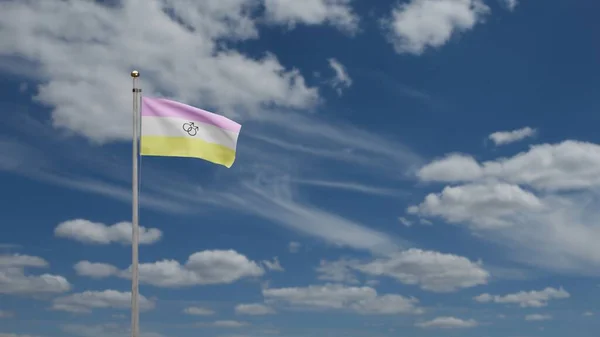 Twinkie Flagga Vinka Vinden Med Blå Himmel Närbild Twink Banner — Stockfoto