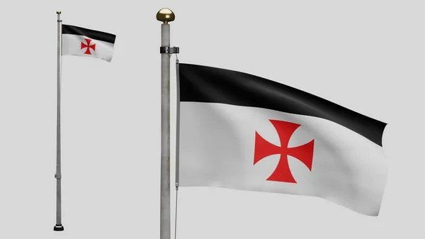 Bandera Los Caballeros Templarios Orden Militar Católica Medieval Cerca Bandera —  Fotos de Stock