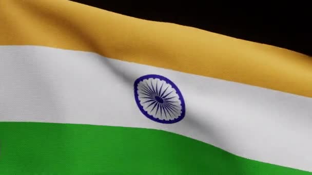 Illustratie Alpha Kanaal Naar Tiranga Indiaanse Vlag Zwaaiend Wind India — Stockvideo