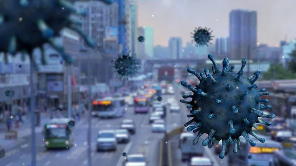 3D illustration. Influenza Covid 19 virus with beautiful northern gate of Taipei as dangerous flu. Coronavirus pandemic over the Taipei city walls of Taiwan.