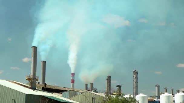 Widok Krajobrazu Przemysłowego Elektrowni Strefy Przemysłowej Ekologiczny Problem Ludzkości Koncepcja — Wideo stockowe