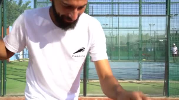 Séville Espagne Juillet 2021 Joueur Tennis Pagaie Professionnel Dribble Balle — Video