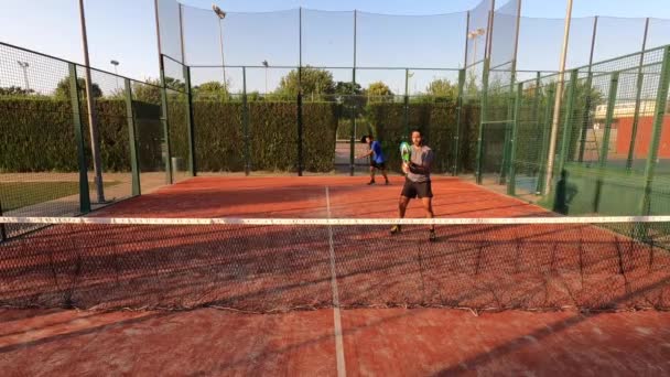 Séville Espagne Juillet 2021 Quelques Joueurs Paddle Tennis Jouent Jeu — Video