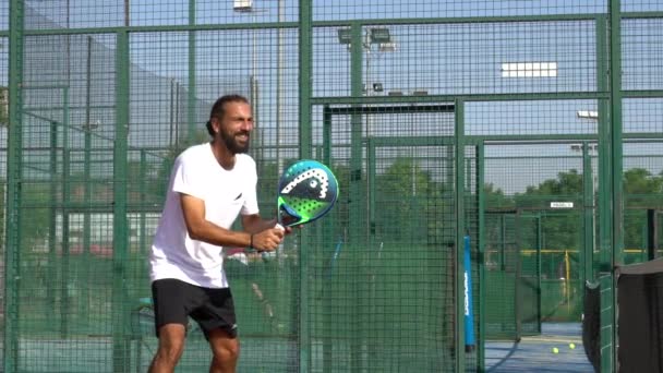 Seville Spanya Temmuz 2021 Profesyonel Bir Raket Tenisçisinin Açık Havada — Stok video