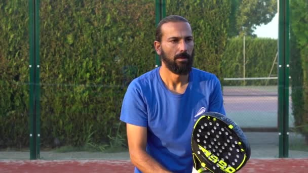 Севилья Испания Июля 2021 Медленное Движение Профессионального Игрока Теннис Веслах — стоковое видео