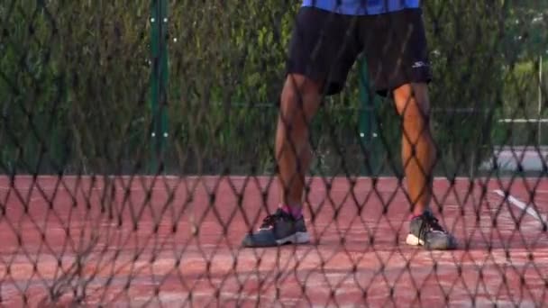 Севилья Испания Июля 2021 Медленное Движение Игрока Теннис Который Соревнуется — стоковое видео