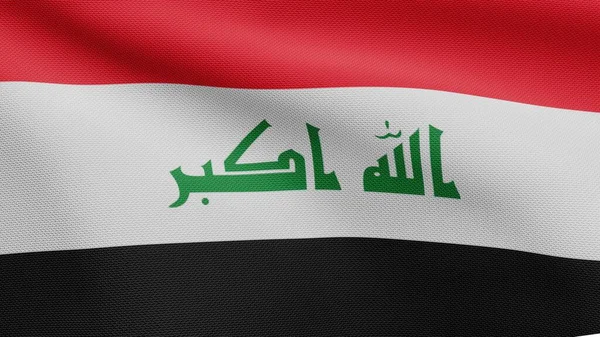 Bandera Iraquí Ondeando Viento Primer Plano Bandera Irak Que Sopla — Foto de Stock